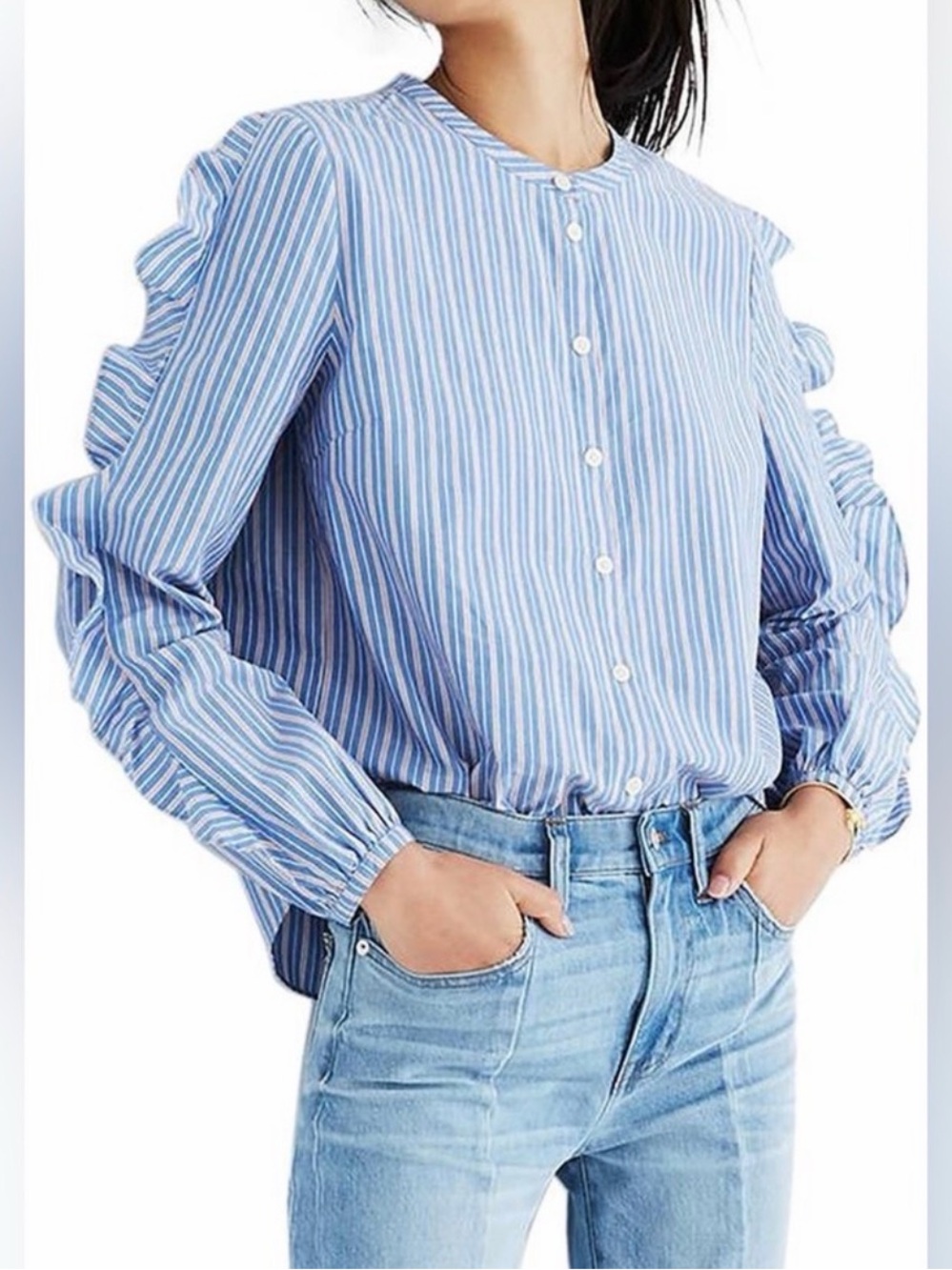 Madewell blue blouse size M